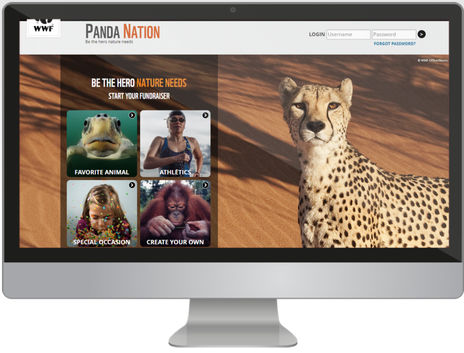 Example of WWF's Portfolio P2P Fundraising Page