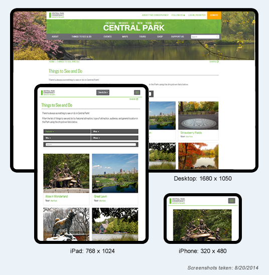 Central Park Conservancy's responsive story