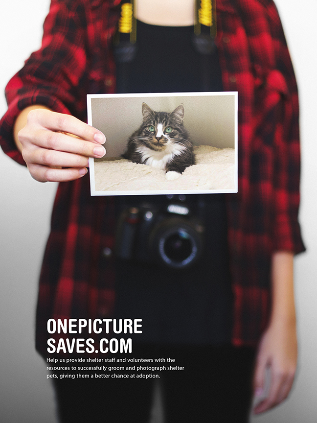 Simple, effective ad campaign by Ashley Tann, Kara Albe, and Edgar Rios for onepicturesaves.com (@OnePictureSaves)