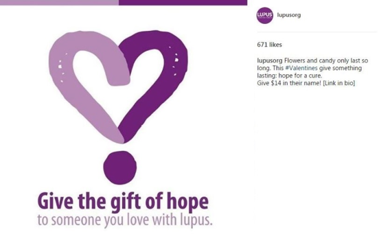 Example of how Lupus Foundation of America Fundraises on Instagram