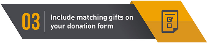 How to include matching gifts on your donation form