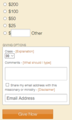Mobile donation form